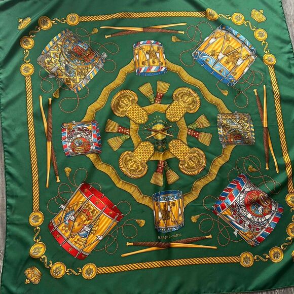 Hermes Tambours Carre 90 Silk Scarf - Picture 2 of 7